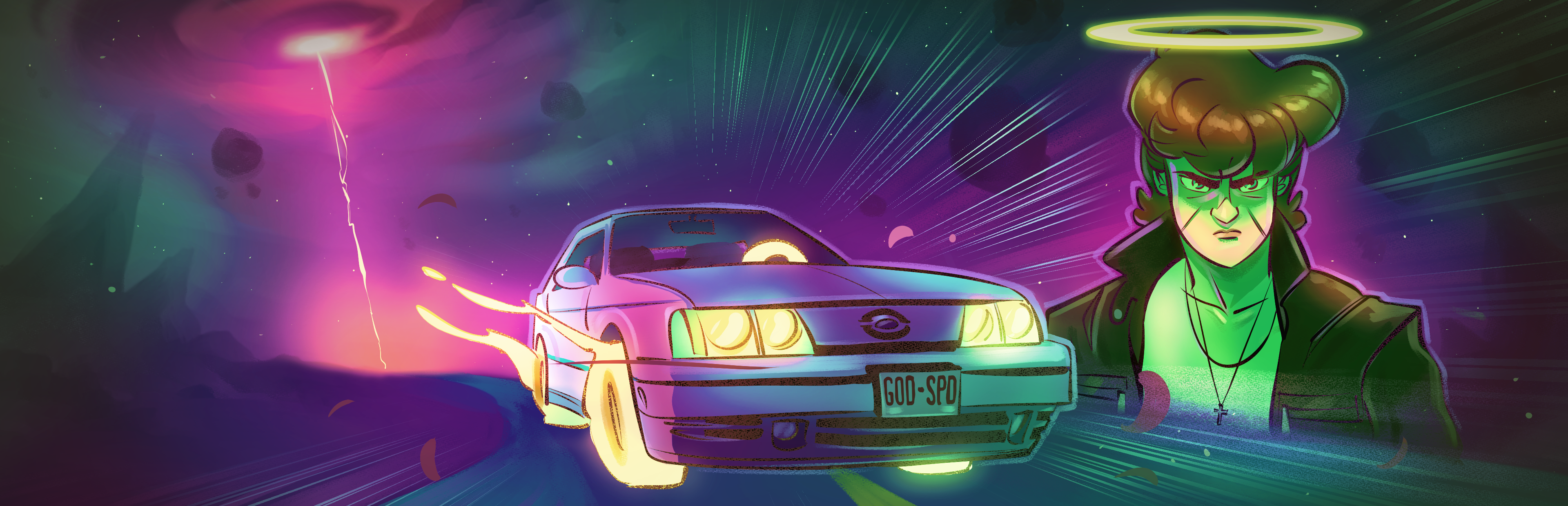 Steam splash art for Wheel Saint: Hellride